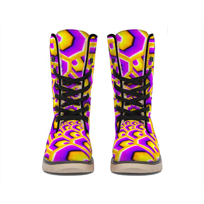 Yellow Hive Moving Optical Illusion Winter Boots