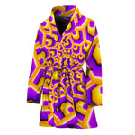 Yellow Hive Moving Optical Illusion Women's Bathrobe