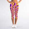 Yellow Hive Moving Optical Illusion Women's Capri Leggings