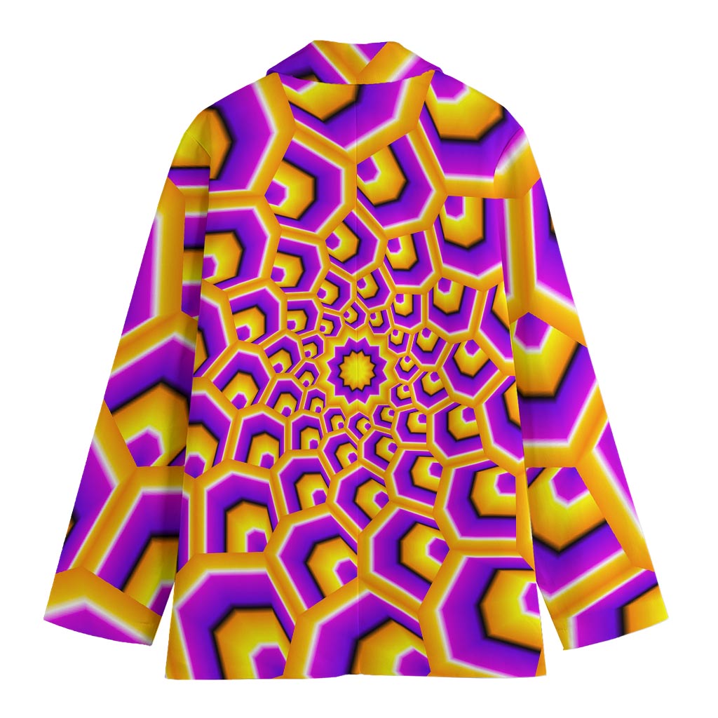 Yellow Hive Moving Optical Illusion Women's Cotton Blazer
