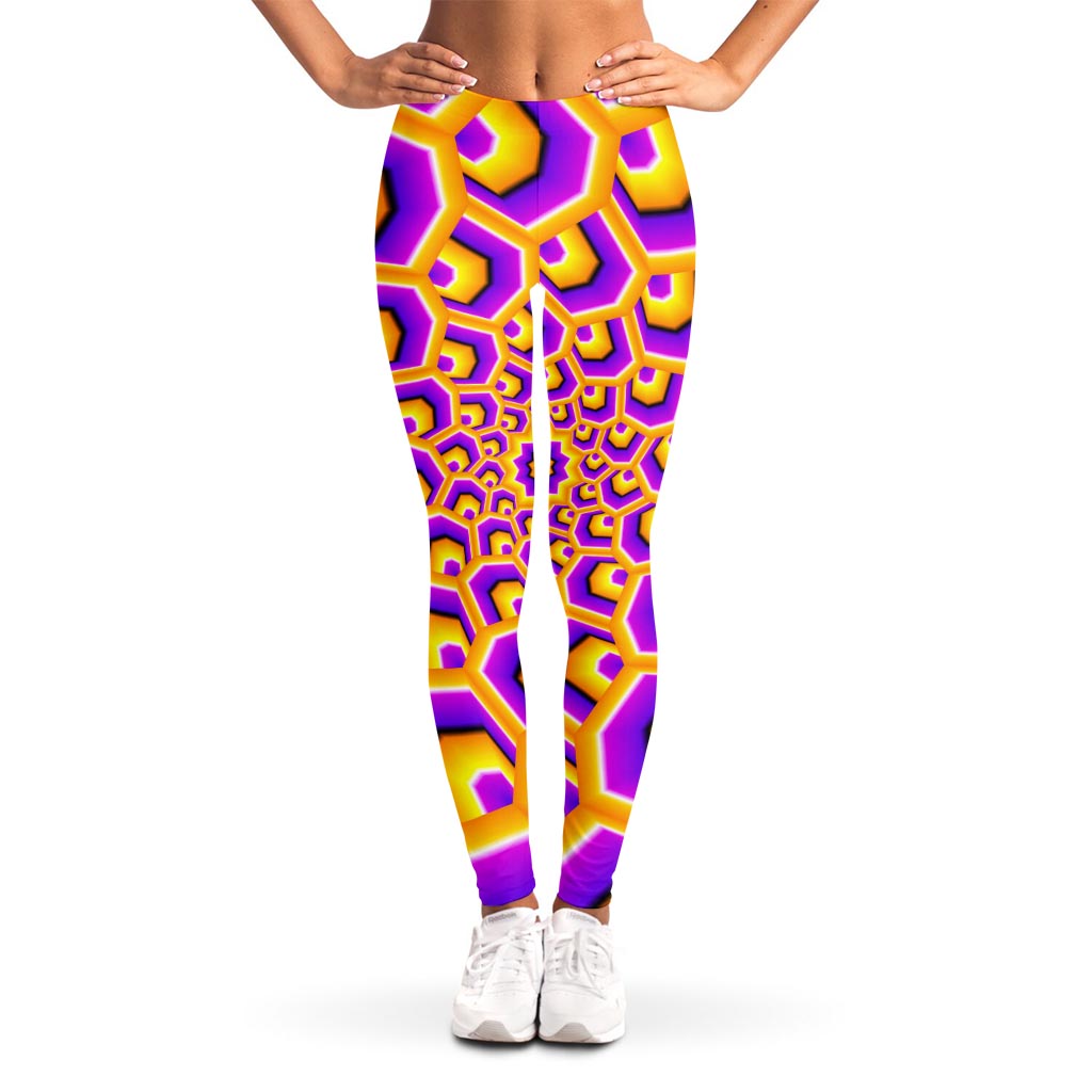 Yellow Hive Moving Optical Illusion Women's Leggings