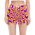 Yellow Hive Moving Optical Illusion Women's Split Running Shorts