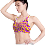 Yellow Hive Moving Optical Illusion Women's Sports Bra