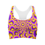 Yellow Hive Moving Optical Illusion Women's Sports Bra