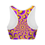 Yellow Hive Moving Optical Illusion Women's Sports Bra