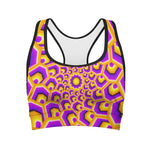 Yellow Hive Moving Optical Illusion Women's Sports Bra