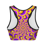 Yellow Hive Moving Optical Illusion Women's Sports Bra