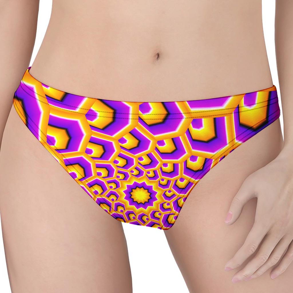 Yellow Hive Moving Optical Illusion Women's Thong