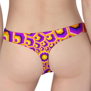 Yellow Hive Moving Optical Illusion Women's Thong