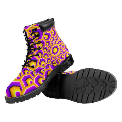 Yellow Hive Moving Optical Illusion Work Boots