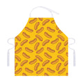 Yellow Hot Dog Pattern Print Adjustable Apron