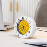 Yellow Hot Dog Pattern Print Alarm Clock