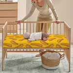Yellow Hot Dog Pattern Print Baby Crib Sheet