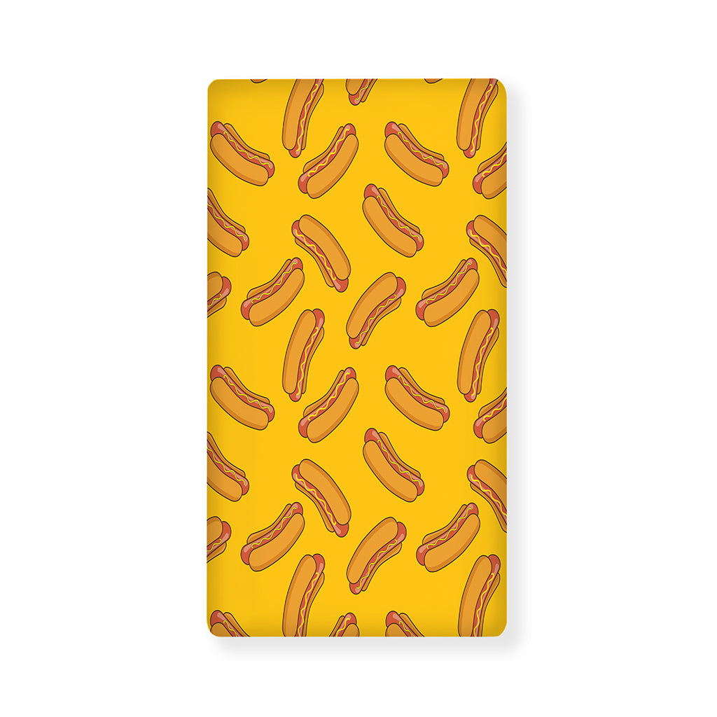 Yellow Hot Dog Pattern Print Baby Crib Sheet
