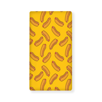 Yellow Hot Dog Pattern Print Baby Crib Sheet