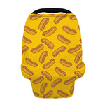 Yellow Hot Dog Pattern Print Baby Seat Cover