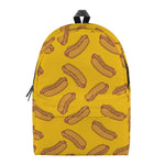 Yellow Hot Dog Pattern Print Backpack