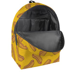 Yellow Hot Dog Pattern Print Backpack