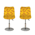 Yellow Hot Dog Pattern Print Bar Stool Covers