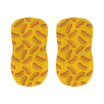 Yellow Hot Dog Pattern Print Bar Stool Covers