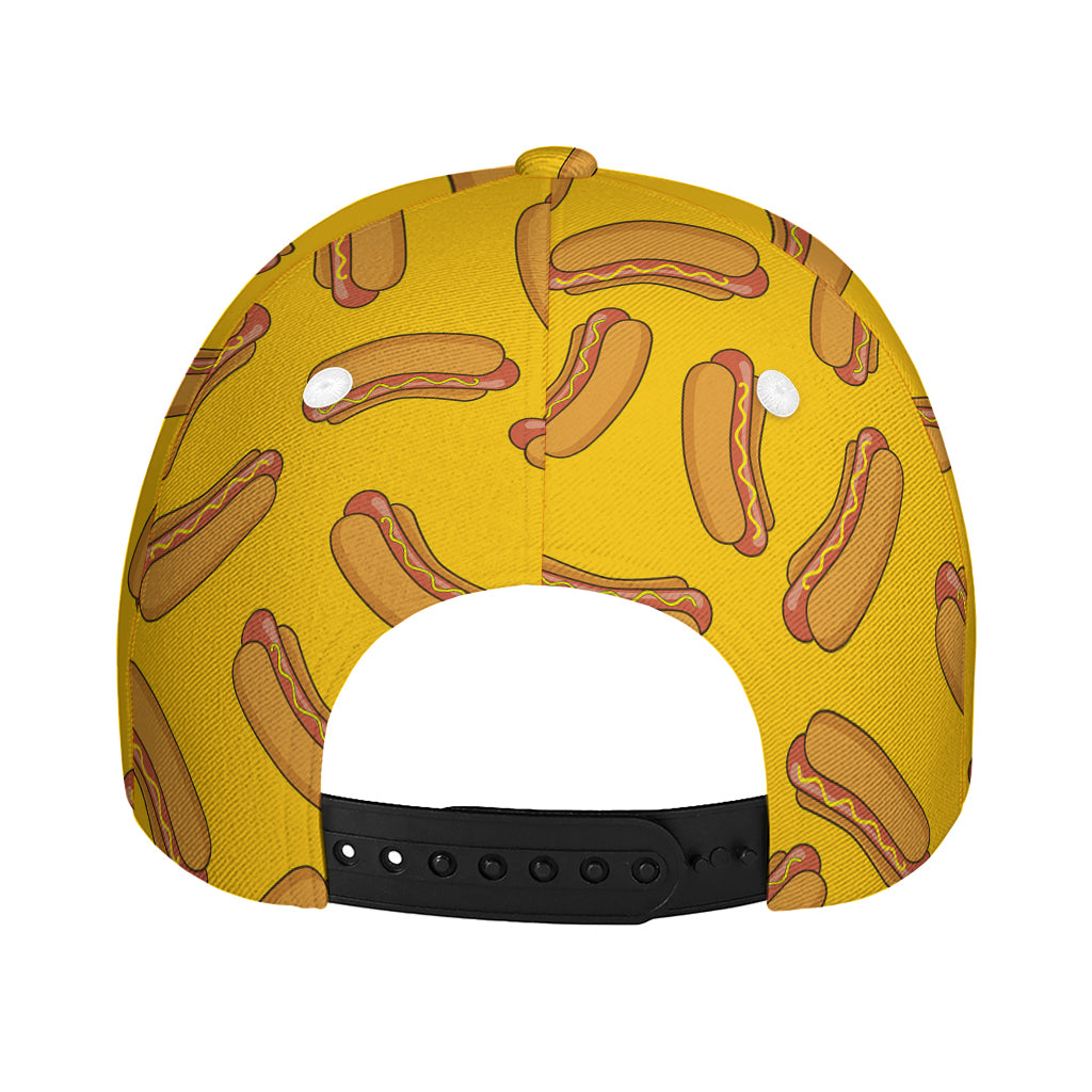 Yellow Hot Dog Pattern Print Baseball Cap