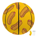 Yellow Hot Dog Pattern Print Basketball