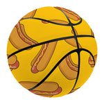 Yellow Hot Dog Pattern Print Basketball