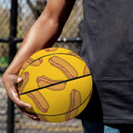 Yellow Hot Dog Pattern Print Basketball
