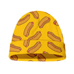 Yellow Hot Dog Pattern Print Beanie