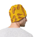 Yellow Hot Dog Pattern Print Beanie