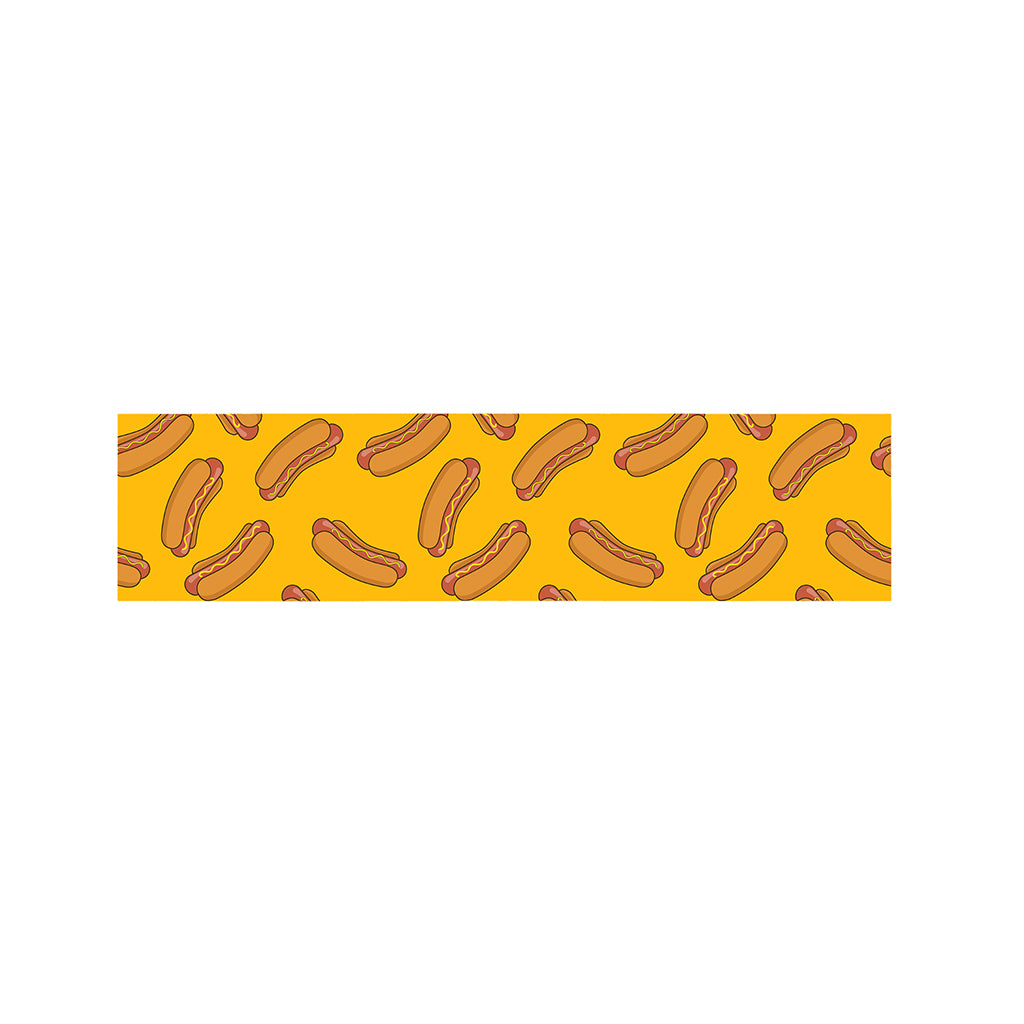 Yellow Hot Dog Pattern Print Bed Runner