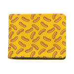 Yellow Hot Dog Pattern Print Bifold Wallet