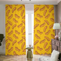 Yellow Hot Dog Pattern Print Dimout Pencil Pleat Curtains