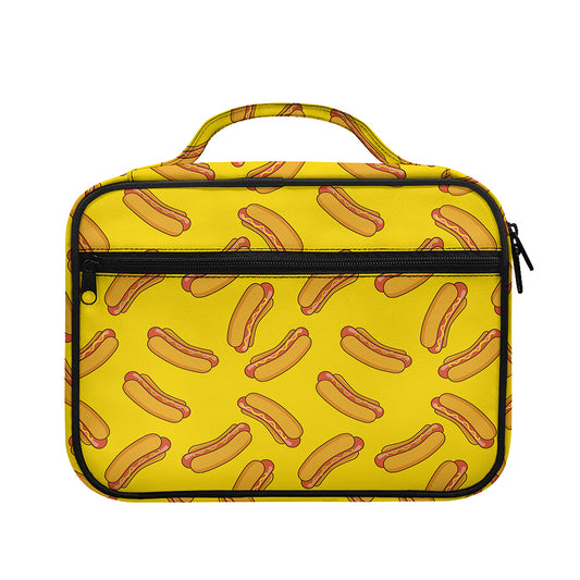 Yellow Hot Dog Pattern Print Briefcase Bible Bag