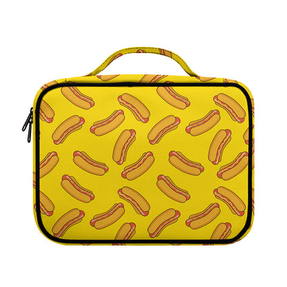 Yellow Hot Dog Pattern Print Briefcase Bible Bag