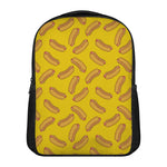 Yellow Hot Dog Pattern Print Casual Backpack