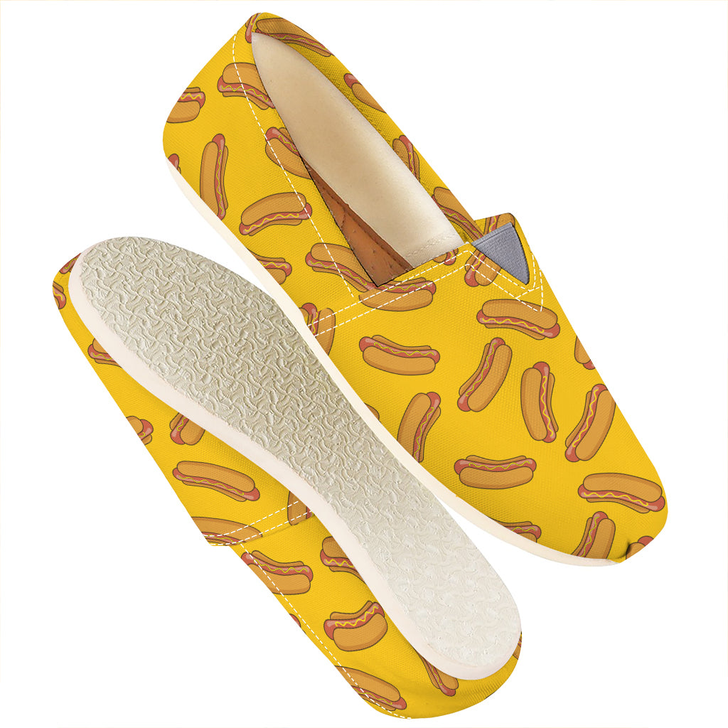 Yellow Hot Dog Pattern Print Casual Shoes