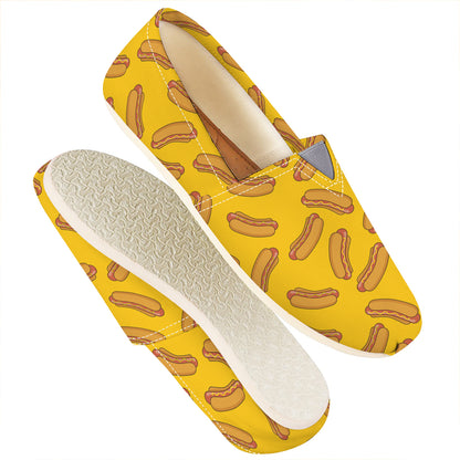 Yellow Hot Dog Pattern Print Casual Shoes