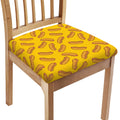 Yellow Hot Dog Pattern Print Chair Cushion Cover