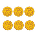 Yellow Hot Dog Pattern Print Coaster Set