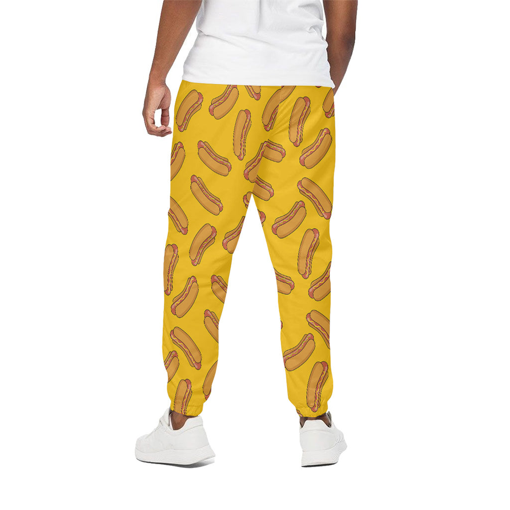 Yellow Hot Dog Pattern Print Cotton Pants