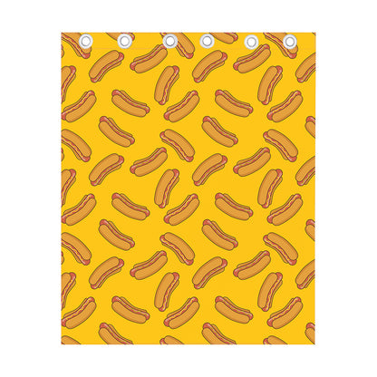 Yellow Hot Dog Pattern Print Curtain