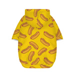 Yellow Hot Dog Pattern Print Dog Zip Up Hoodie