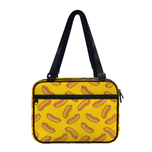 Yellow Hot Dog Pattern Print Double Strap Bible Bag