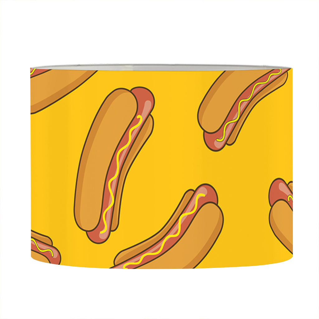 Yellow Hot Dog Pattern Print Drum Lamp Shade