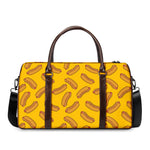 Yellow Hot Dog Pattern Print Duffle Bag