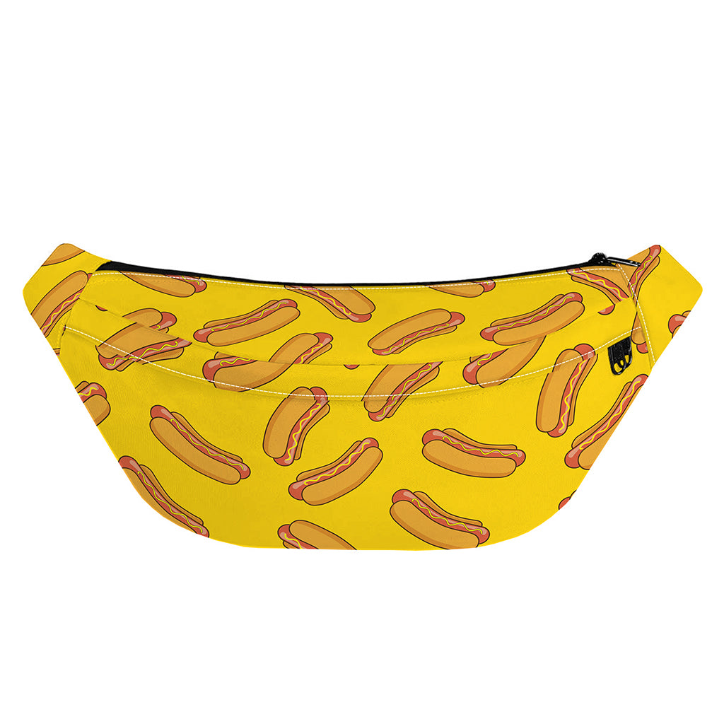 Yellow Hot Dog Pattern Print Fanny Pack