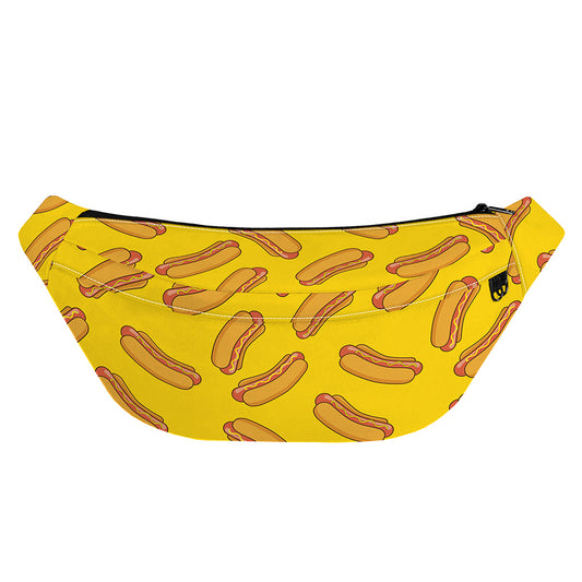 Yellow Hot Dog Pattern Print Fanny Pack
