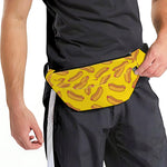 Yellow Hot Dog Pattern Print Fanny Pack
