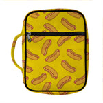 Yellow Hot Dog Pattern Print Front Pocket Bible Bag